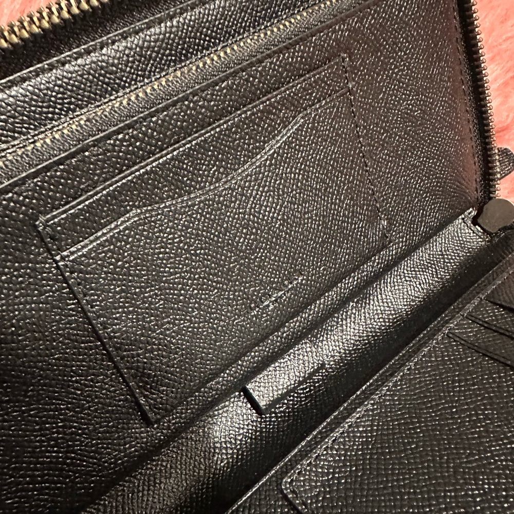 COACH Double Zipper Travel Wallet Clutch Organizer Black - Picture 13 of 15